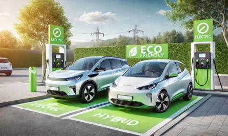 Electric vs. Hybrid Vehicles: comparison of eco-friendly cars parked side by side.