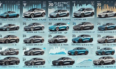 Comparison of the top 10 electric cars of 2024 by features, range, and pricing.