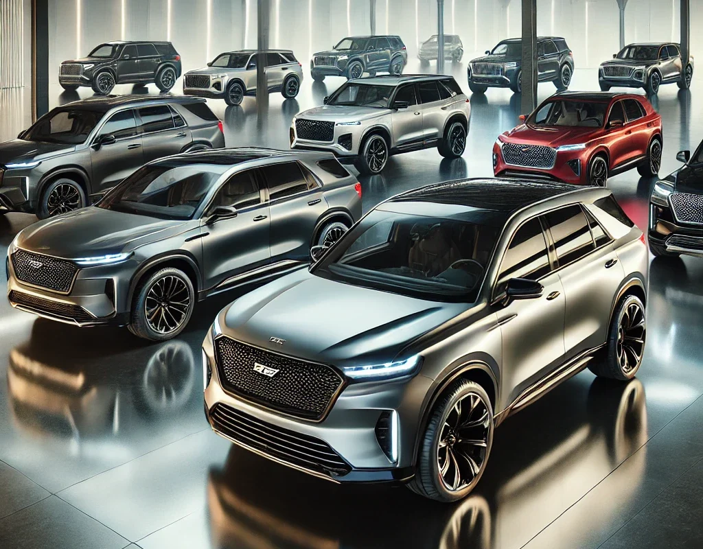 A sleek lineup of the top SUVs of 2024, showcasing their powerful designs and luxurious features.